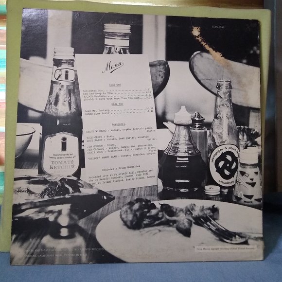 Traffic Welcome To The Canteen 1971 Vinyl record - Picture 2 of 4